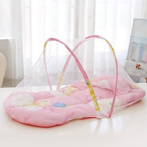 Moustiquaire pliable portable pour bébés avec matelas et oreiller. 60x58x55cm.