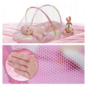 Moustiquaire pliable portable pour bébés avec matelas et oreiller. 60x58x55cm.