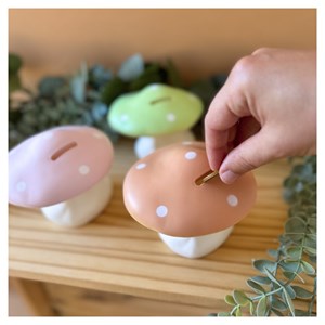 Tirelire champignon - rose