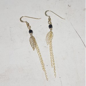 Boucles d’oreilles feuilles spinelle