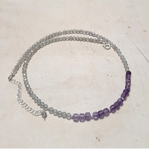 Collier en labradorite et améthyste