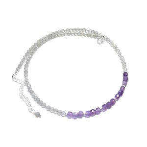 Collier en labradorite et améthyste