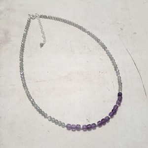 Collier en labradorite et améthyste