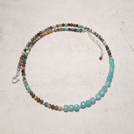 Collier turquoise verte et amazonite