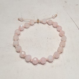 Bracelet coulissant - quartz rose