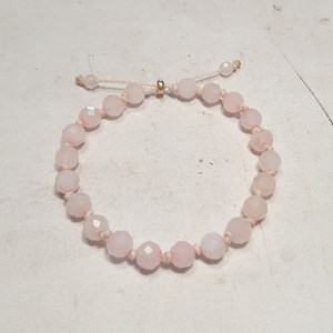 Bracelet coulissant - quartz rose