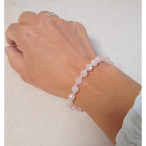 Bracelet coulissant - quartz rose