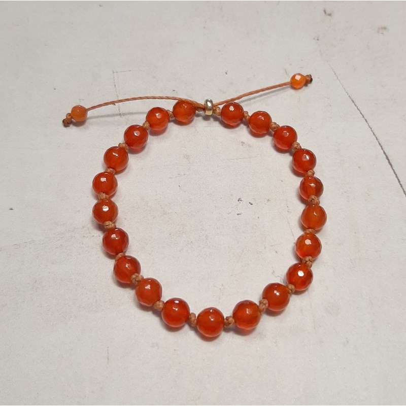 Bracelet coulissant réglable - cornaline