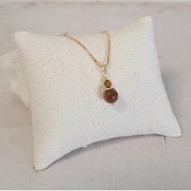 Collier œil de tigre argent 925 doré