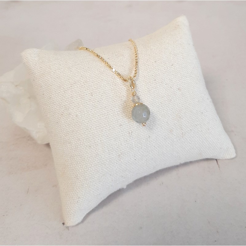 Collier labradorite argent 925 doré