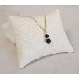 Collier onyx argent 925 doré