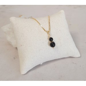 Collier onyx argent 925 doré