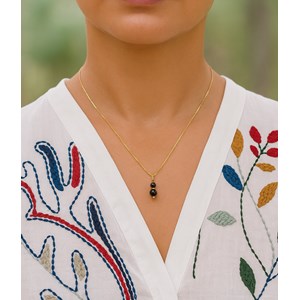 Collier onyx argent 925 doré