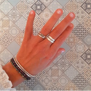 Bague ouverte en argent massif taille 56