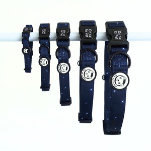 Collier pour chien rembourré et résistant - bleu nuit - taille s