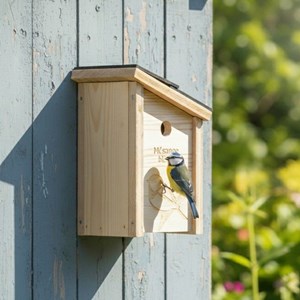 Nichoir en bois pour mésange bleue prestige - gravure