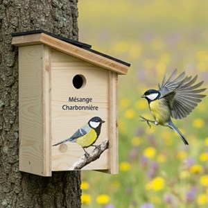 Nichoir pour mésange charbonnière prestige - décor