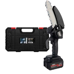 Mini tronçonneuse électrique de 8 pouces, avec batterie.