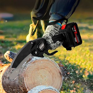 Mini tronçonneuse électrique de 8 pouces, avec batterie.