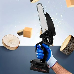 Mini tronçonneuse électrique de 8 pouces, avec batterie.