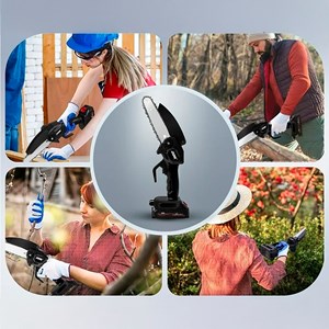 Mini tronçonneuse électrique de 8 pouces, avec batterie.