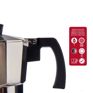 Cafetière en aluminium 12 tasses avec poignée