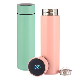Pack de 2 thermos. Écran led avec indicateur de température.