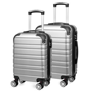 Set de 2 valises trolley extensibles, en matériau léger abs de haute résistance.