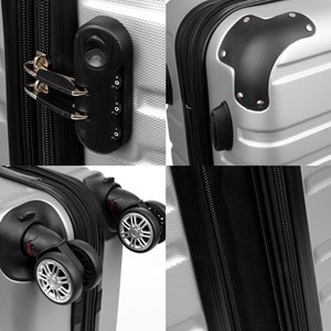 Set de 2 valises trolley extensibles, en matériau léger abs de haute résistance.