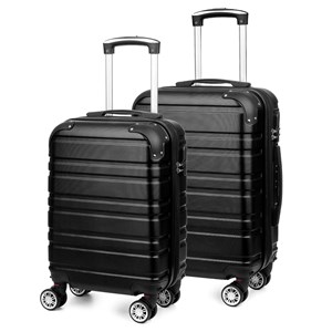 Jeu de 2 valises trolley extensibles, en matériau léger abs haute résistance.