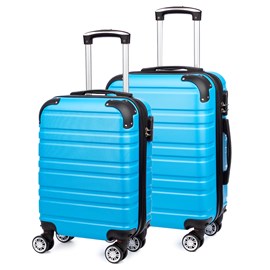 Jeu de 2 valises trolley extensibles, en matériau léger abs haute résistance.