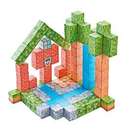 Cubes magnétiques de 2cm. Thème forêt. 108 pièces.