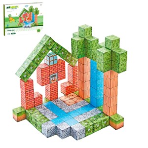 Cubes magnétiques de 2cm. Thème forêt. 108 pièces.