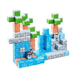 Cubes magnétiques de 2cm. Thème glace et neige. 113 pièces.