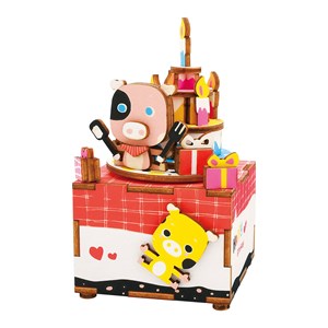 Boîte à musique à monter design joyeux anniversaire