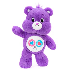 Peluche extra doux et moelleux. Design ours violet partager. 65 cm.