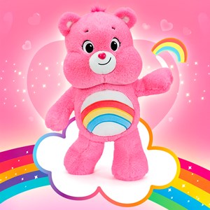 Peluches extra doux et moelleux série oursons amoureux. Design ours rose heureux