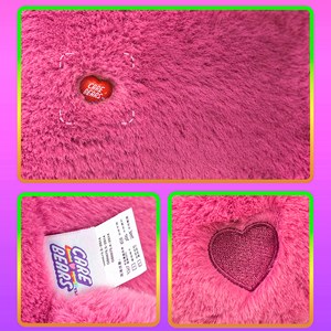 Peluches extra doux et moelleux série oursons amoureux. Design ours rose heureux