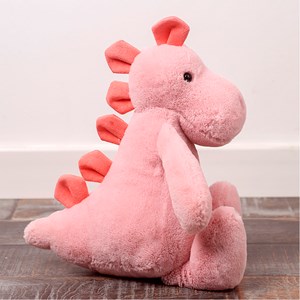 Peluche extra doux et moelleux. Design dinosaure rose. 40 cm.