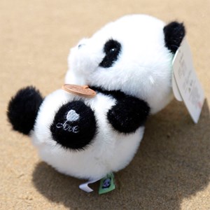 Peluche extra-doux et moelleux. Design panda. 17 cm.