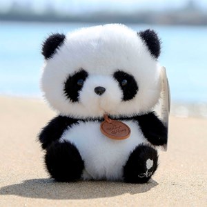 Peluche extra-doux et moelleux. Design panda. 17 cm.