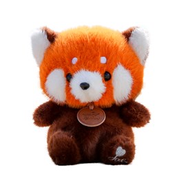 Doudou extra doux et moelleux. Design panda rouge. 17 cm.