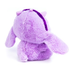 Peluche extra doux adaptable en pendentif. Design petit diable violet. 12 cm.