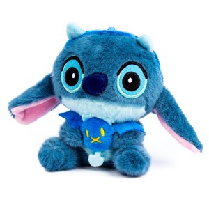 Peluche extra doux adaptable en pendentif. Design petit diable bleu. 12 cm.