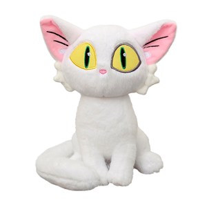Peluche extra doux et moelleux. Design chaton blanc. 25 cm.