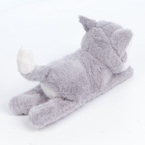 Peluche extra-doux et moelleux. Design husky avec mécanisme rétractable. 18 cm.