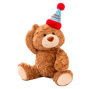 Peluches ultra doux et moelleux. Design ourson avec bonnet. 28 cm.