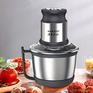 Hachoir à viande électrique 800w, verre en cristal avec poignée 3l.