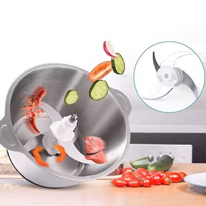 Hachoir à viande électrique de 400w, bol en verre de 2l.