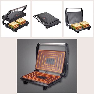 Gril de 1200w. Double plaque de cuisson, antiadhésive, lavable au lave-vaisselle